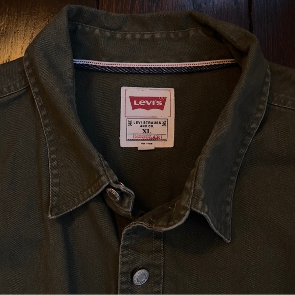 Levi’s Men’s Olive Green Denim Work Shirt XL - Picture 2 of 5